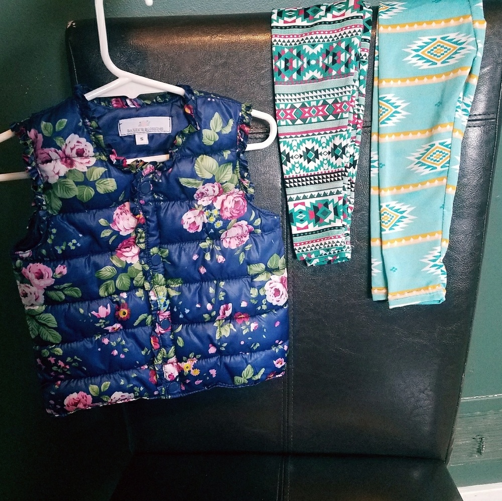 Bailey's Bloosom Leggings Puffer Vest & Headbands